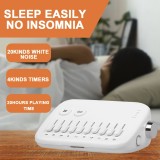 Premium moderne Wei&szlig;es Rauschmaschine mit 10 nat&uuml;rlichen beruhigenden Kl&auml;ngen zum Mischen und Timer (USB-C) - Weiss