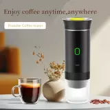 Machine à expresso (capsules) portable électrique rechargeable USB-C avec batterie 7500mA pour voyages - Noir