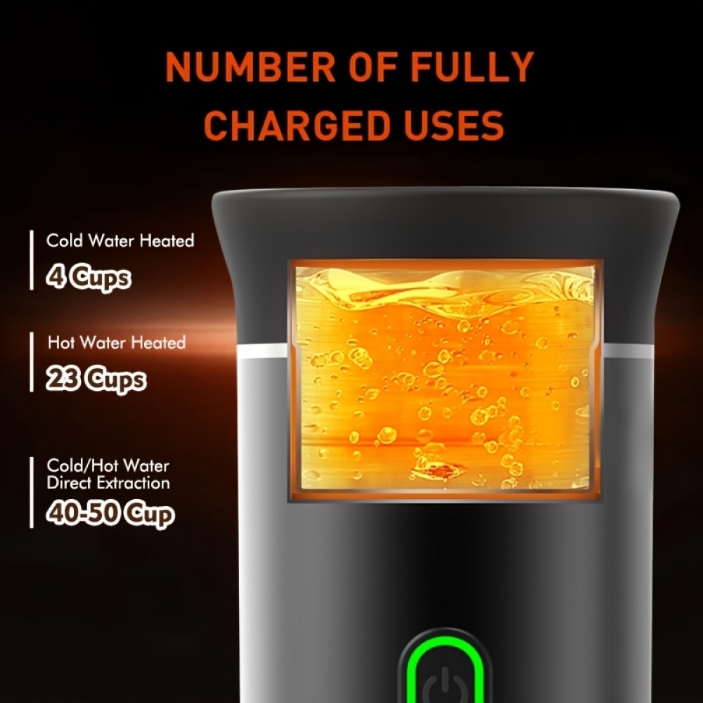 Portabler elektrischer USB-C Espressomaschine (Kapseln) mit 7500mA Batterie für Reisen - Schwarz