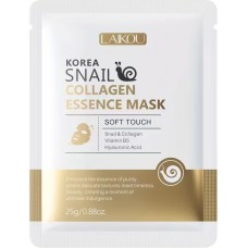LAIKOU Korea Gesichtsmaske mit Kollagen und Schnecke, hypoallergen, intensive Feuchtigkeit, formaldehydfrei (1 Stück) - Weiss