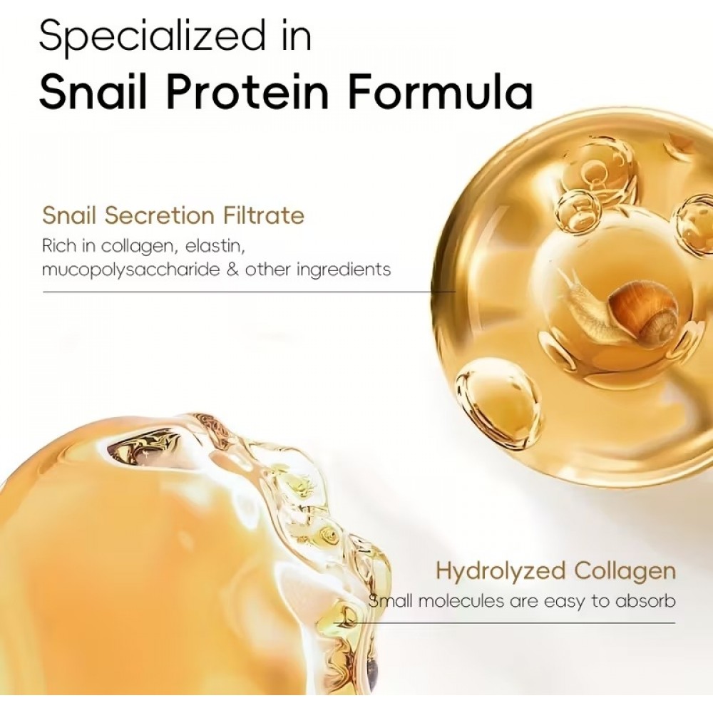 LAIKOU Korea Gesichtsmaske mit Kollagen und Schnecke, hypoallergen, intensive Feuchtigkeit, formaldehydfrei (1 Stück) - Weiss