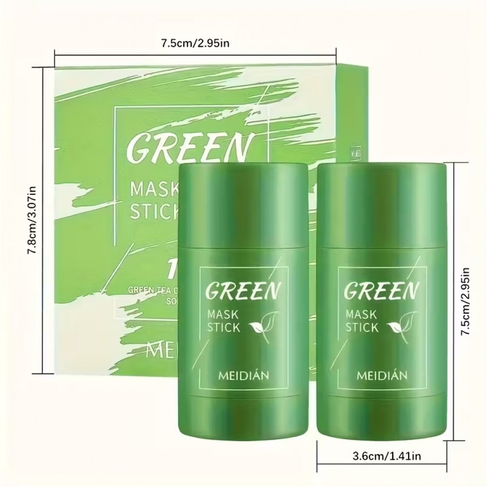 Masque visage stick th&eacute; vert purifiant Meidi&aacute;n soin anti-imperfections et nettoyant profond (Lot de 2) - Vert