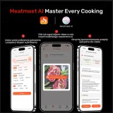 Meatmeet Pro Smart Thermometer Bluetooth WiFi für Grill Ofen Räuchergerät - Schwarz