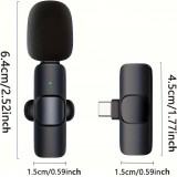 Kabelloses Bluetooth USB-C Lavalier-Mikrofon Set (2 St&uuml;ck) f&uuml;r Smartphone und Tablet mit einfacher Aufnahme - Schwarz