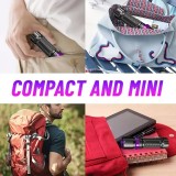 Macroscom Mini LED Taschenlampe USB wiederaufladbar kompakt mit UV Licht gr&uuml;nem und rotem Licht f&uuml;r Angeln Outdoor Aktivit&auml;ten und Notf&auml;lle - Schwarz