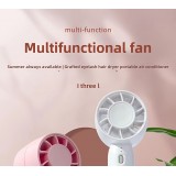 Mini USB Ventilator tragbar wiederaufladbar 3 Geschwindigkeiten mit Ständer - Rosa