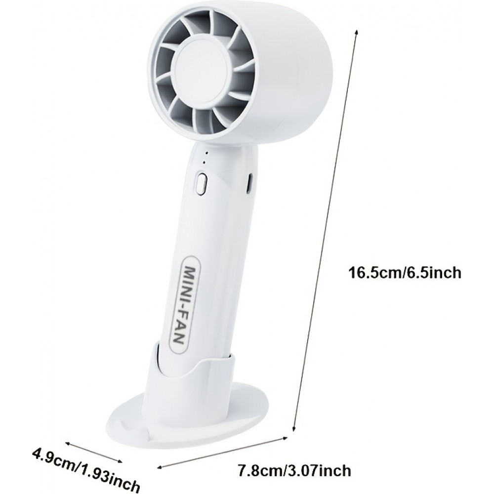 Mini USB Ventilator tragbar wiederaufladbar 3 Geschwindigkeiten mit Ständer - Rosa