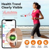 Smartwatch BT Call G25 Bluetooth 1.39 Zoll Display  wasserdicht Fitness Tracker Herzfrequenz Blutdruck Blutsauerstoff Schlaf&uuml;berwachung Stress- und Atemkontrolle - Rosa gold