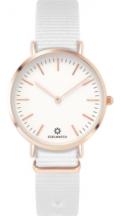 Edelwatch Uhr 32 mm (Ladies) Gold Zifferblatt Weiss (Batterie nicht enthalten) - Weiss