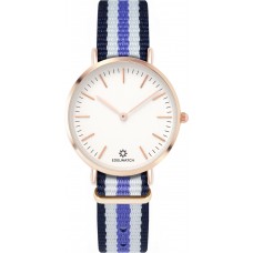 Edelwatch Uhr 32 mm (Ladies) Gold Zifferblatt Weiss (Batterie nicht enthalten) - Blau / Weiss / Violett Armband