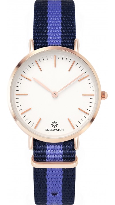 Edelwatch Uhr 32 mm (Ladies) Gold Zifferblatt Weiss (Batterie nicht enthalten) - Blau / Violett Armband