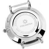 Montre Edelwatch 41 mm (Men) cadran argenté fond blanc (pile non incluse) - Bracelet bleu foncé / blanc / rouge