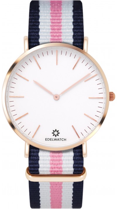 Edelwatch Uhr 41 mm (Men) Gold Zifferblatt Weiss (Batterie nicht enthalten) - Blau / Weiss / Rosa