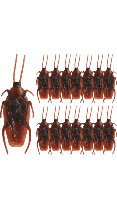 15er-Packung realistischer brauner Kakerlaken-Kunststoff - Gruseliges Halloween-Insekt - Braun