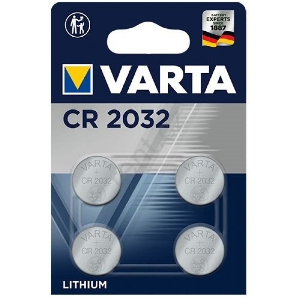 Varta CR 2032 Hochleistungs-Knopfzellen f&uuml;r elektronische Ger&auml;te (4er Pack) - 