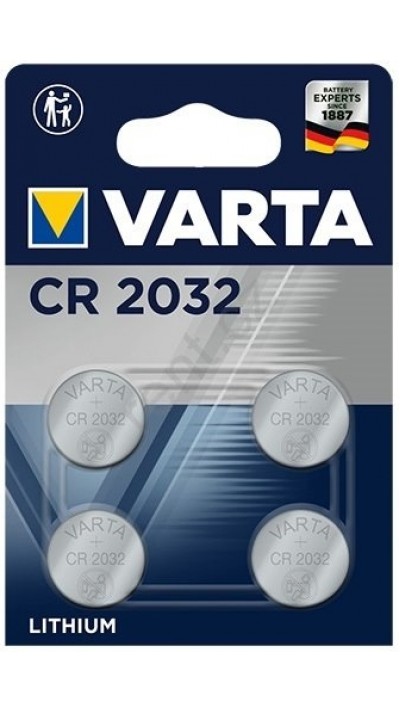 Varta CR 2032 Hochleistungs-Knopfzellen für elektronische Geräte (4er Pack) - 