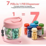 Pilulier semainier XXL bo&icirc;te &agrave; vitamines 7 compartiments spacieux avec ouverture facile - Noir