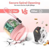 Pilulier semainier XXL bo&icirc;te &agrave; vitamines 7 compartiments spacieux avec ouverture facile - Noir