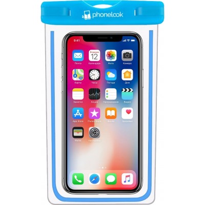 Wasserdichte Smartphone Tüte mit berührungsempfindlicher Hülle PhoneLook - Blau