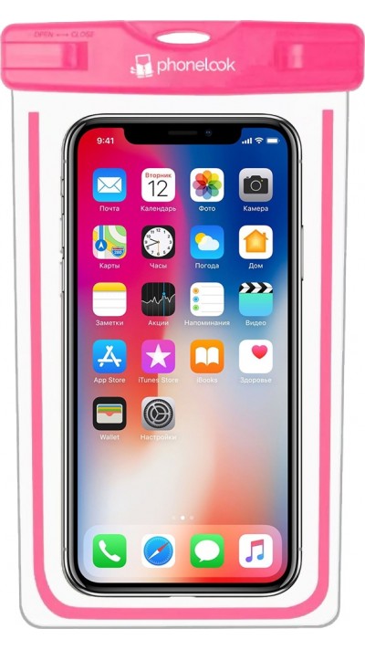 Wasserdichte Smartphone Tüte mit berührungsempfindlicher Hülle PhoneLook - Rosa
