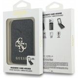 Guess 4G Metall Kartenetui MagSafe St&auml;nderfunktion mit Spiegel - Schwarz