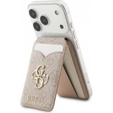 Guess 4G Metall Kartenetui MagSafe St&auml;nderfunktion mit Spiegel - Rosa