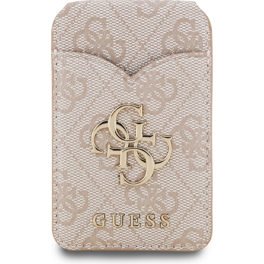 Guess 4G Metall Kartenetui MagSafe St&auml;nderfunktion mit Spiegel - Rosa