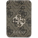 Porte-cartes magn&eacute;tique compatible MagSafe avec support int&eacute;gr&eacute; logo Guess en m&eacute;tal - Brun