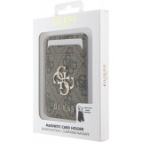 Porte-cartes magn&eacute;tique compatible MagSafe avec support int&eacute;gr&eacute; logo Guess en m&eacute;tal - Brun