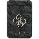 Porte-cartes magn&eacute;tique compatible MagSafe avec support int&eacute;gr&eacute; logo Guess en m&eacute;tal - Noir
