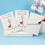 Roter goldener Herz-Anhänger Schlüsselanhänger mit personalisierbarer Dankeschön-Karte elegantes Werbegeschenk - Gold