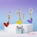 Roter goldener Herz-Anhänger Schlüsselanhänger mit personalisierbarer Dankeschön-Karte elegantes Werbegeschenk - Gold