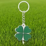 Glücksbringer Schlüsselanhänger mit vierblättrigem Kleeblatt Lucky Charm für St. Patrick's Day - Grün