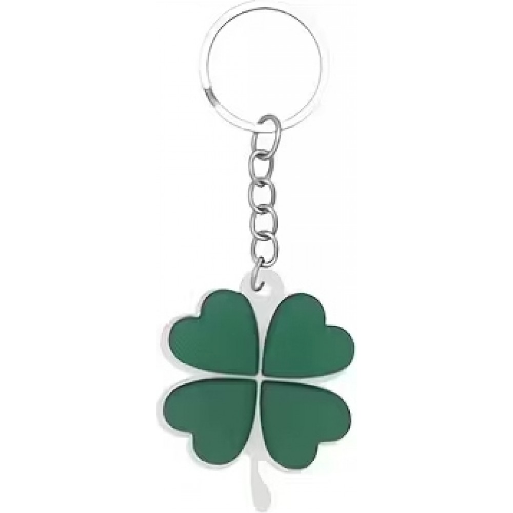 Glücksbringer Schlüsselanhänger mit vierblättrigem Kleeblatt Lucky Charm für St. Patrick's Day - Grün