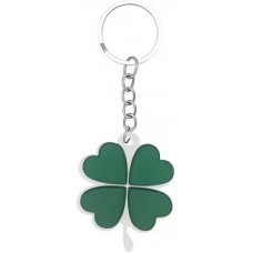 Glücksbringer Schlüsselanhänger mit vierblättrigem Kleeblatt Lucky Charm für St. Patrick's Day - Grün
