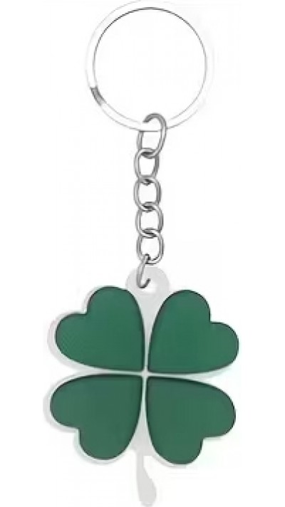 Glücksbringer Schlüsselanhänger mit vierblättrigem Kleeblatt Lucky Charm für St. Patrick's Day - Grün