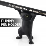 Katzen Stiftehalter origineller Schreibtisch Organizer niedliches Geschenk für Büro Schule & Schreibwaren - Schwarz