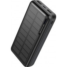 Solar Power Bank Outdoor 30000mAh Dual USB LED Hochkapazität - Schwarz