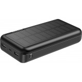 Solar Power Bank Outdoor 30000mAh Dual USB LED Hochkapazität - Schwarz