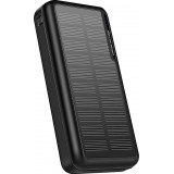 Solar Power Bank Outdoor 30000mAh Dual USB LED Hochkapazität - Schwarz