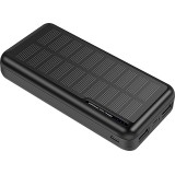 Solar Power Bank Outdoor 30000mAh Dual USB LED Hochkapazität - Schwarz