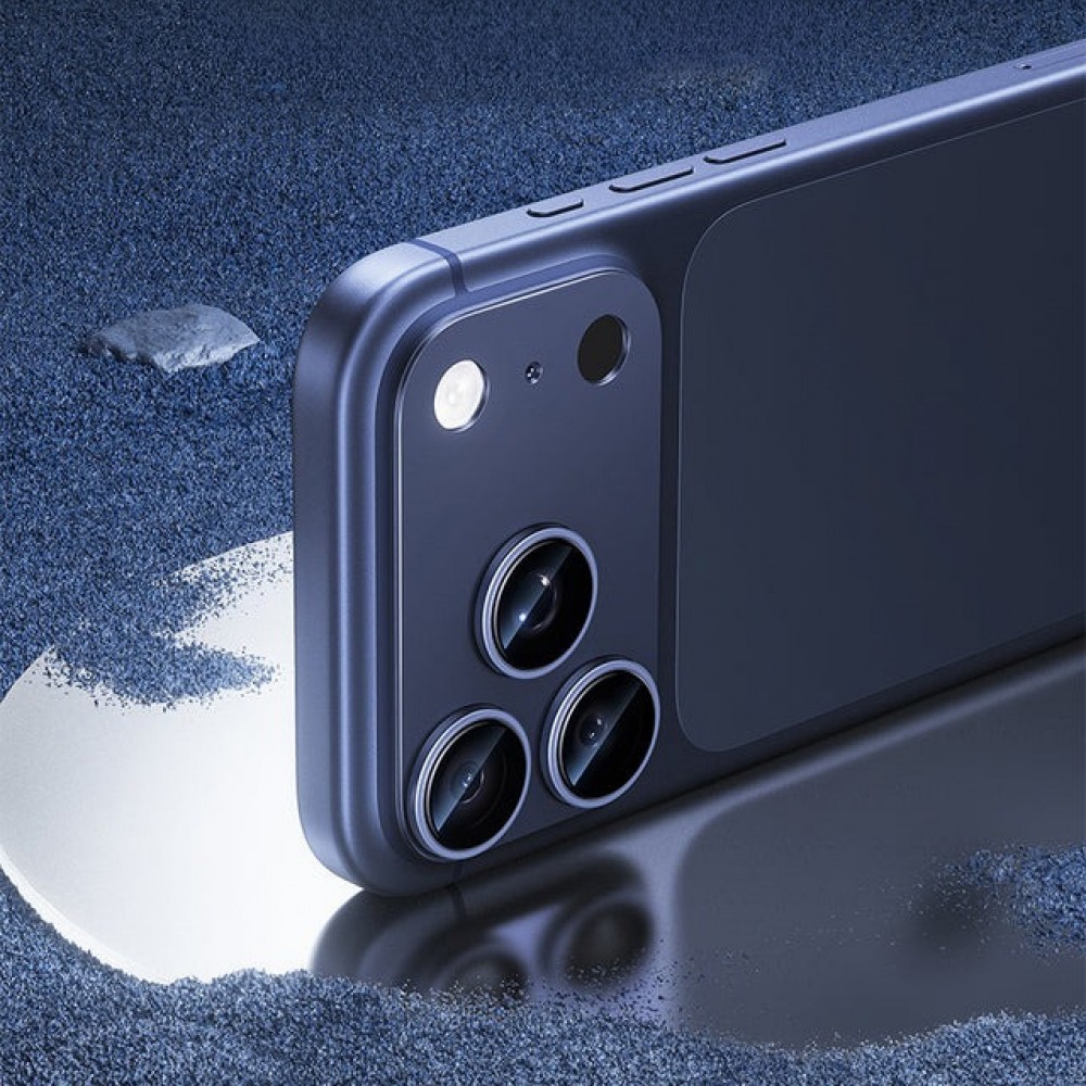 Ultraresistente vollständige Glas-Schutzabdeckung für Kamera mit Stoßschutz - Blau - iPhone 17 Pro Max