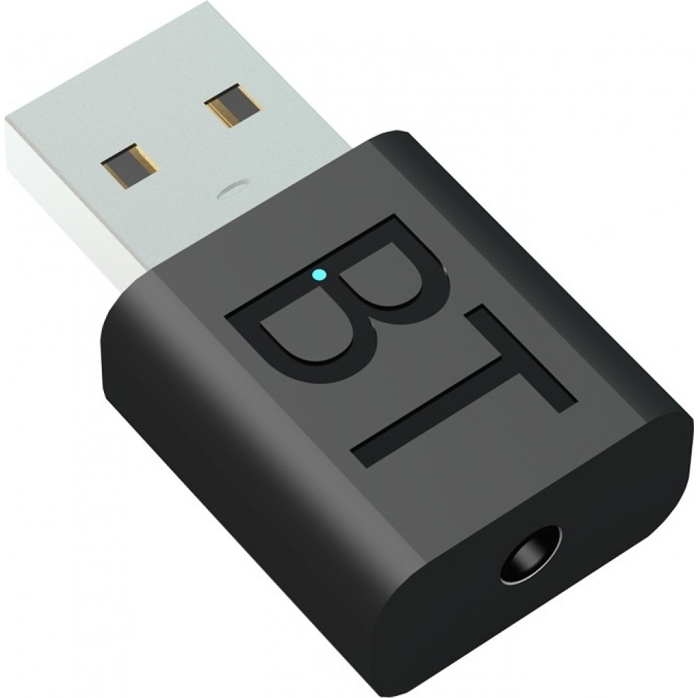 Bluetooth 5.0 USB-A Sender-Empf&auml;nger Drahtlos mit 3,5mm Klinkenstecker f&uuml;r PC und Auto - Schwarz