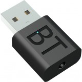 Bluetooth 5.0 USB-A Sender-Empf&auml;nger Drahtlos mit 3,5mm Klinkenstecker f&uuml;r PC und Auto - Schwarz