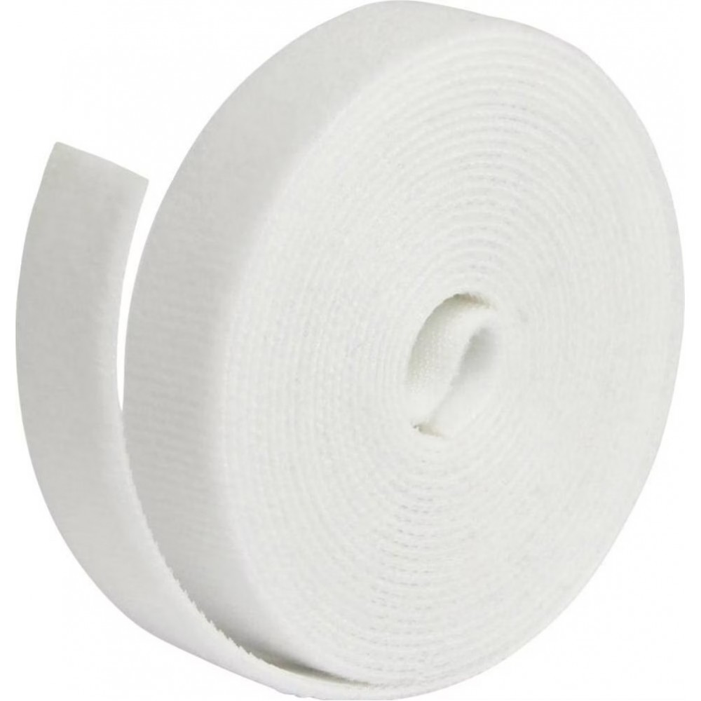 Rouleau de bande velcro adhésive pour câbles solution de rangement et organisation des fils électriques - Blanc