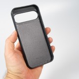 Google Pixel 9 / Pixel 9 Pro Case Hülle - Silikon schwarz Wavy Rectangle Orange Pink