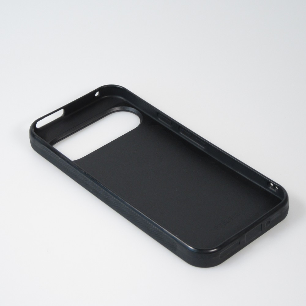 Google Pixel 9 / Pixel 9 Pro Case Hülle - Silikon schwarz Wavy Rectangle Orange Pink