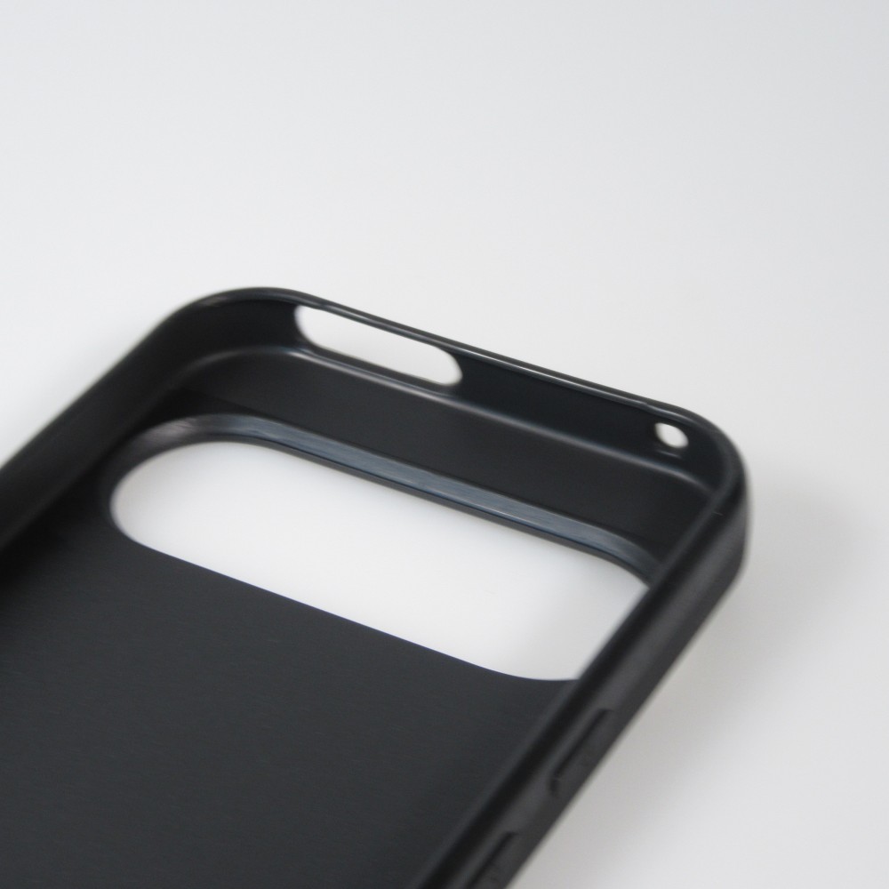 Google Pixel 9 / Pixel 9 Pro Case Hülle - Silikon schwarz Wavy Rectangle Orange Pink