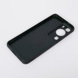 Huawei P60 Case Hülle - Silikon schwarz Marble Rose Gold