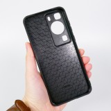 Huawei P60 Case Hülle - Silikon schwarz Marble Rose Gold